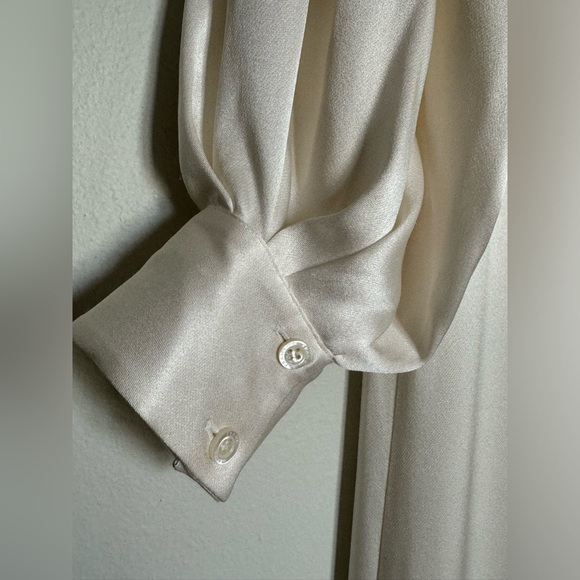 FRAME Silk Kaftan Maxi Dress White - Picture 8 of 12